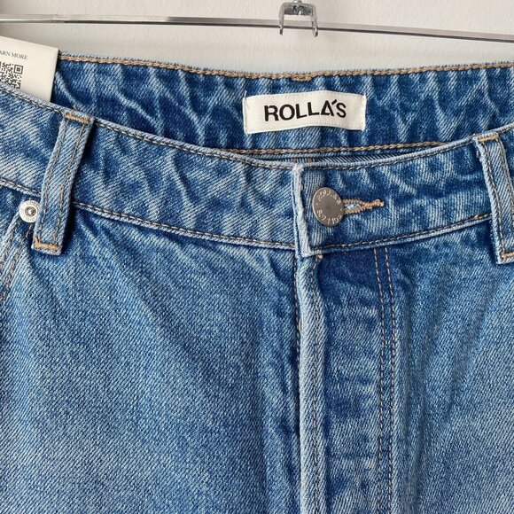 Rollas Womens Classic Flare Crop Sienna High Rise in Light Vintage Blue Size 28 - Picture 6 of 11